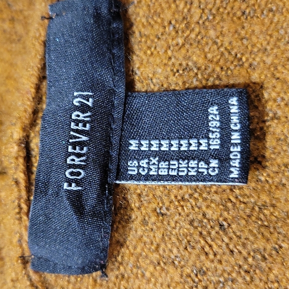 Forever 21 Longline Mustard Gold Duster Cardigan M - Picture 7 of 13